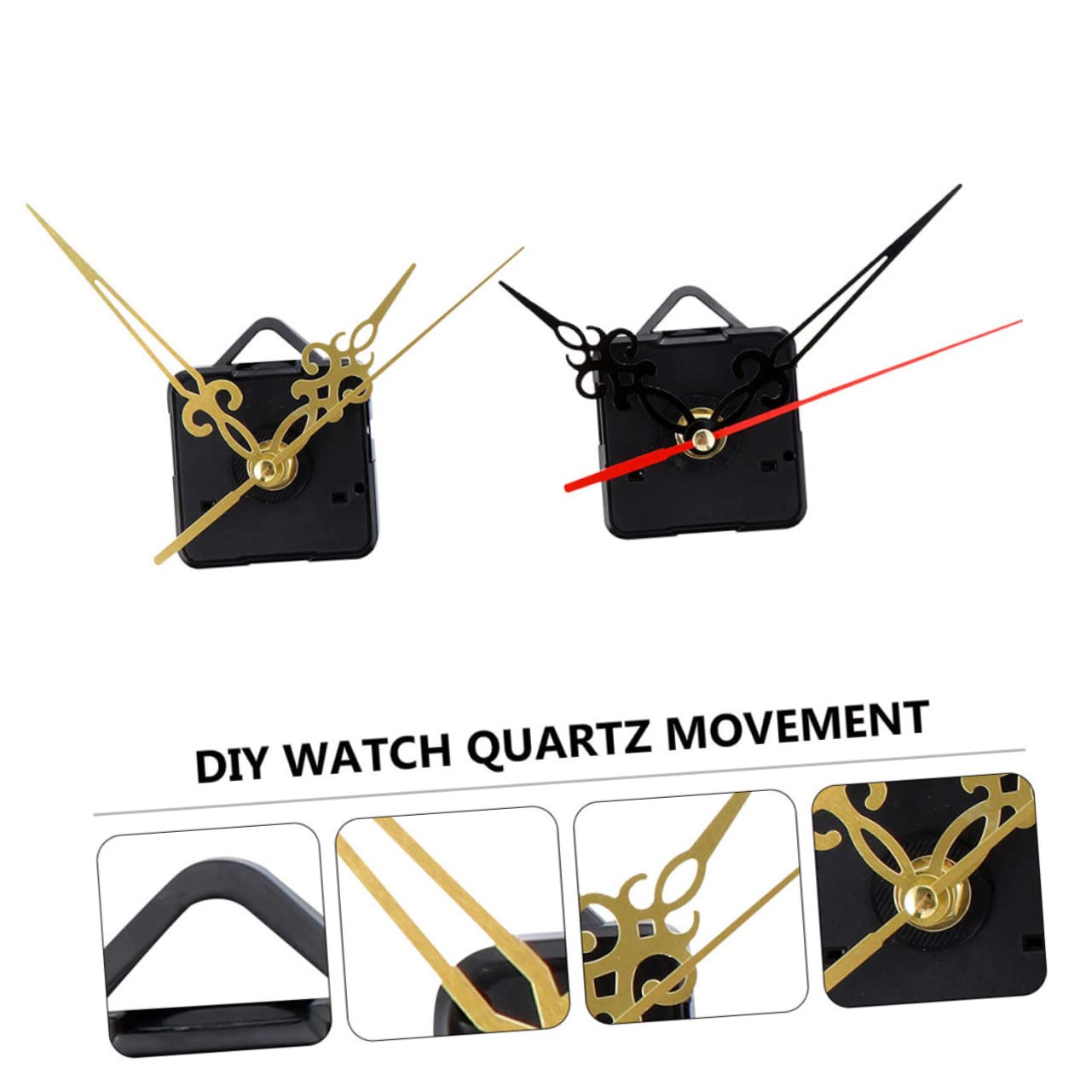 HOMSFOU 12pezzi Meccanismo Orologio Silenzioso con Movimento Mute e Accessori Inclusi Ricambio per Orologi da Parete Design Elegante con Rosse e Dorate