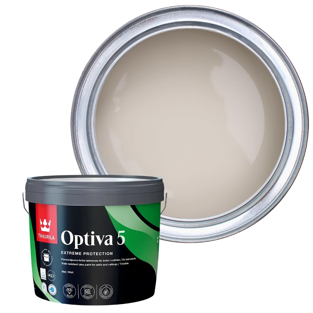 TIKKURILA Optiva 5 Matt Emulsion Paint – Durable, Scrubbable & Easy-Clean for Walls and Ceilings | Zero VOC - 3L Mulberry H484 — image 1