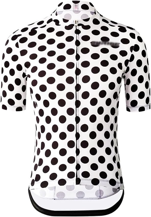 メンズサイクリングジャケット Outlet Sale クイックドライサマーmtbサイクリングジャージー男性と女性の半袖服通気性自転車服ブラックポリカドット装飾 バイクジャケット Size Xxx Large