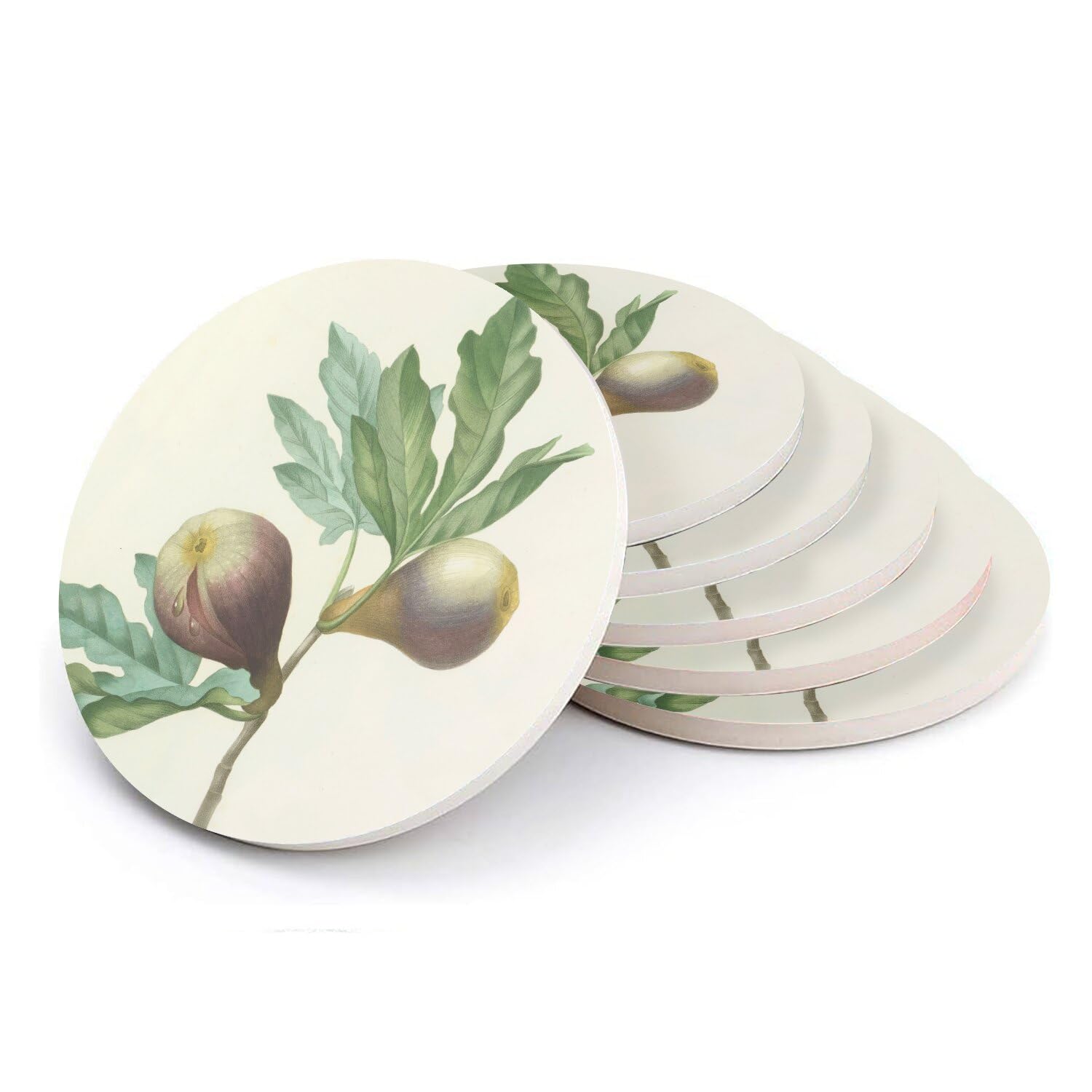 Sous-verre céramique figues violettes : l'élégance botanique ancienne pour vos tables de prestige