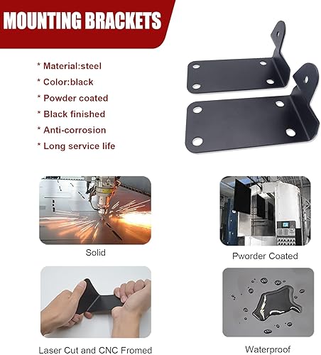 Miniatura 2 de XJMOTO Soportes de montaje de parachoques ocultos delanteros inferiores compatibles con barra de luz LED curvada de 40 pulgadas compatible con