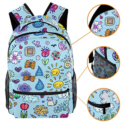 Mochila escolar para estudiantes con flecos y flores estilo casual modelo 72 3