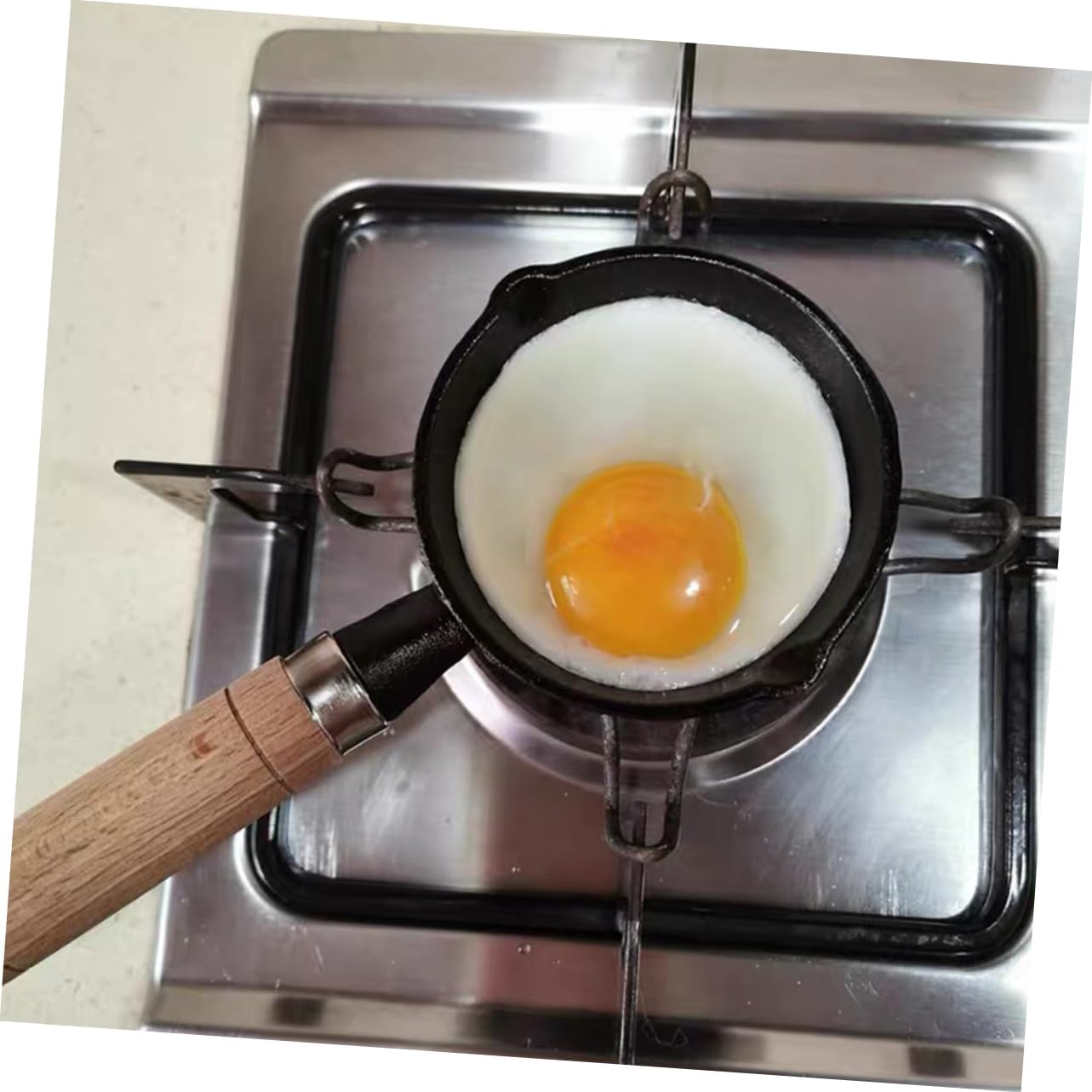Ipetboom Mini Non Stick Egg Frying Pan Cast Iron Omelet Skillet for Household Cooking Heat Resistant Handle Multi Use Pan for Breakfast Pancakes Steaks and Desserts