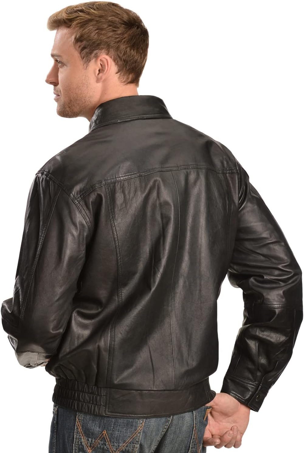 Scully Western Jacket Mens Leather Zip Snap Cinch Hip M Onyx
