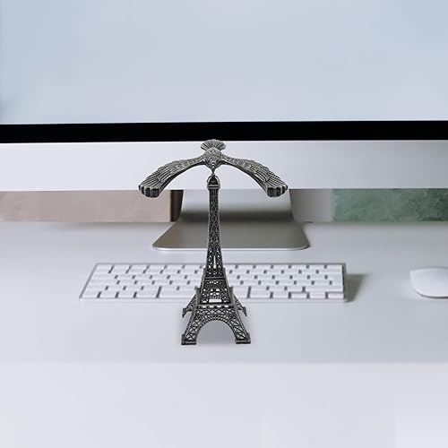 Miniatura 3 de Totority Pájaro de equilibrio de aleación de plata con modelo de torre Eiffel, adorno de escritorio para el hogar, oficina, dormitorio, sala de