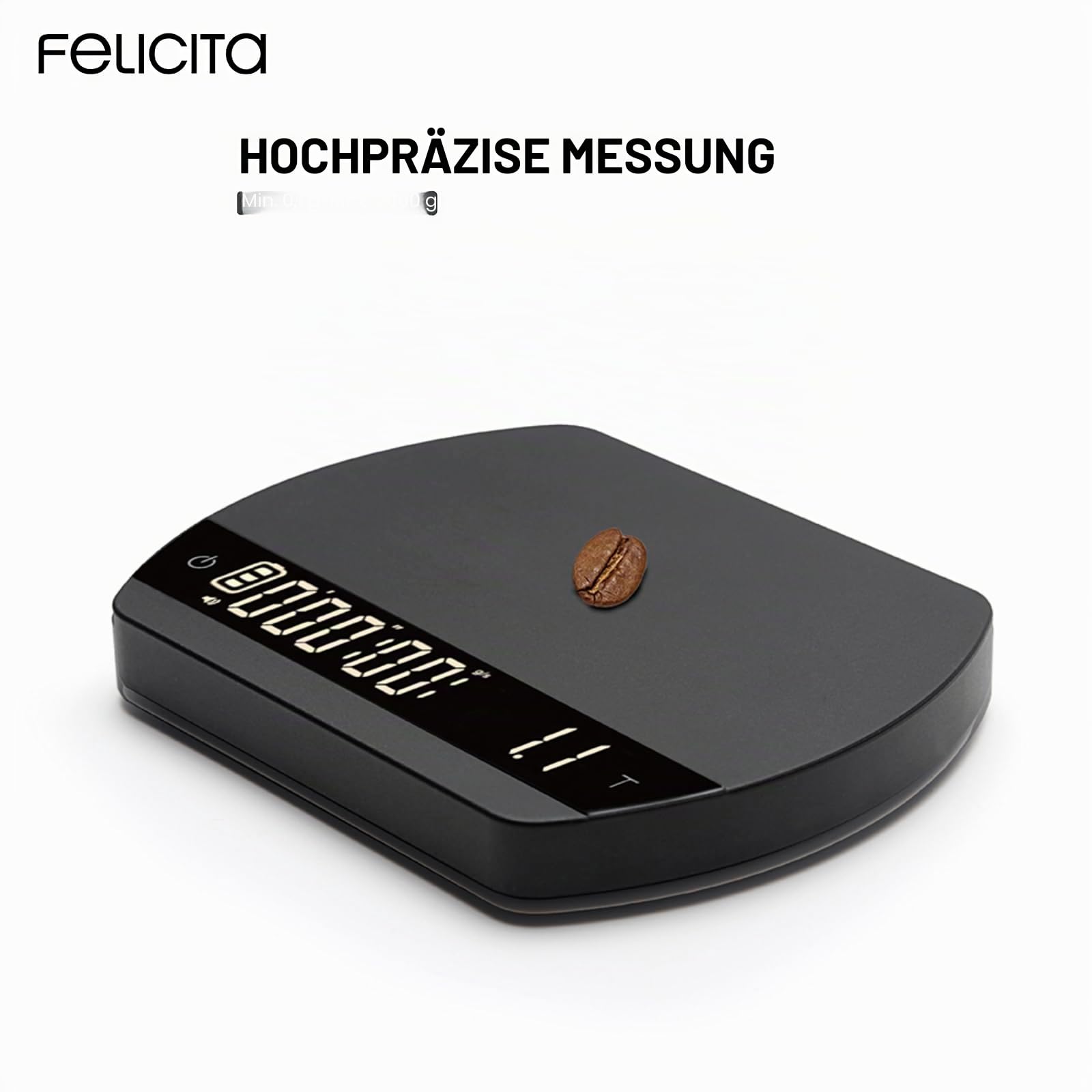 FELICITA ARC Kaffeewaage, Elektronische Espressowaage und Pour-Over Kaffeewaage mit Timer, 0,1 g Genaue, Wasserdurchflussmenge und Auto-Timing-Funktionen mit 5 Arbeitsmodi