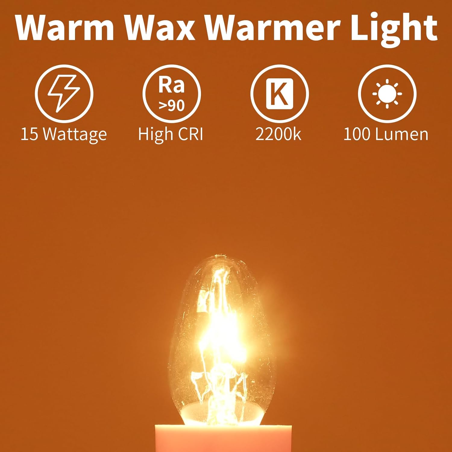 COLWATT 15-Pack Salt Lamp Bulbs, 15 Watt Light Bulb for Plug-in Scentsy Wax Melt Warmer, 120V C7 Small Night Light Bulbs, 2200K Warm White, Ideal for Himalayan Salt Lamp Baskets, Dimmable