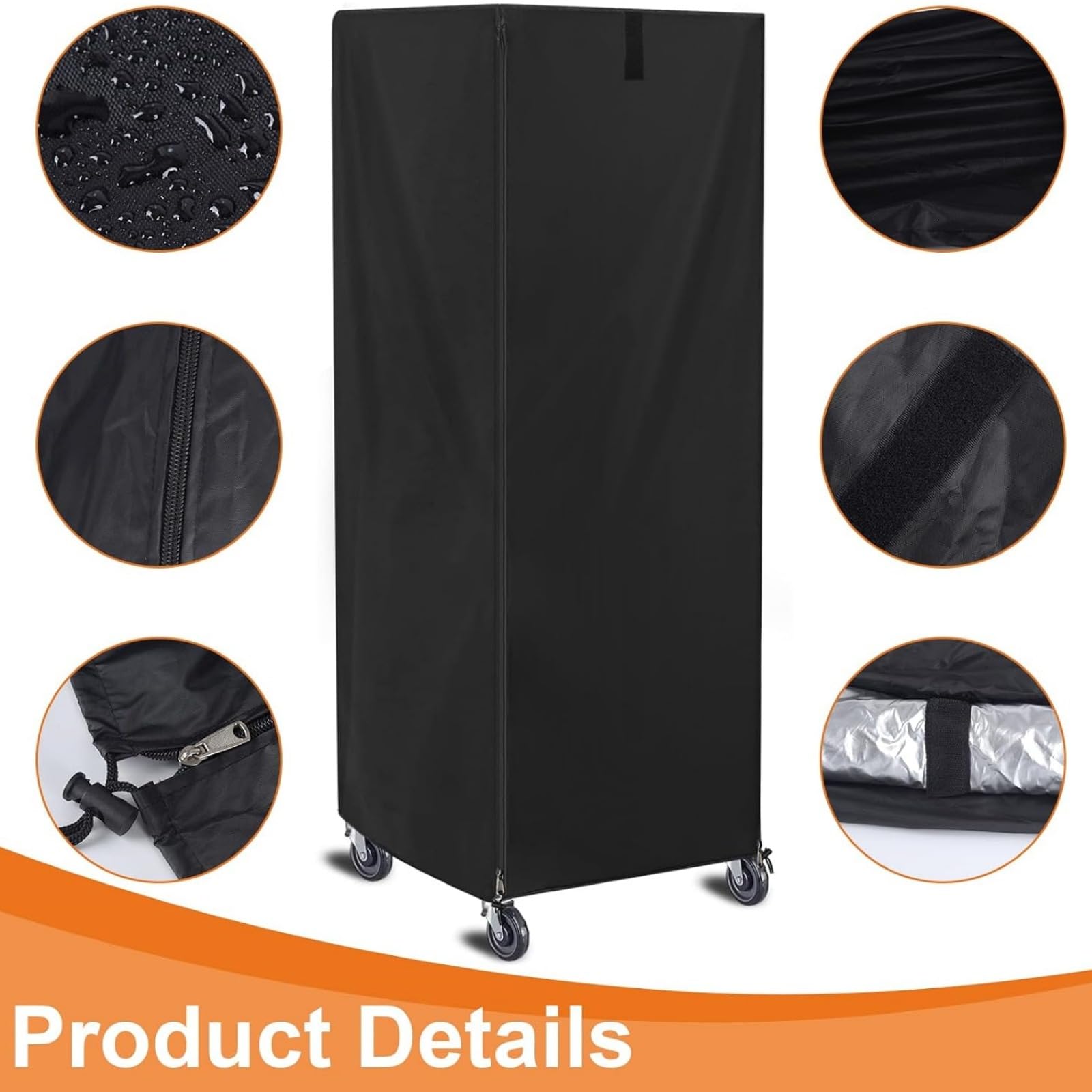 2 Unidades Funda para Panadería con Cremallera, Impermeable y Antipolvo de Tela Oxford 420D, para Estantes, Sartenes y Carritos de Pan, Uso en Hogar y Restaurantes (Marrón)