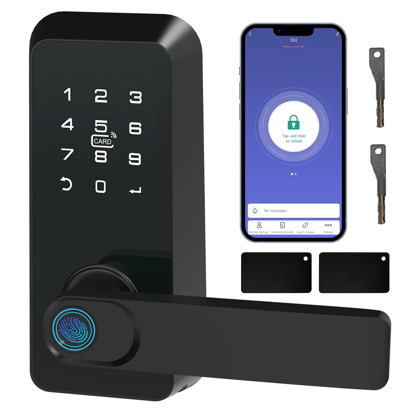 GOLDENKEYWiFi Smart Lock,Fingerprint Door Lock,Keyless Door Lock,Biometric Door Lock,App Remote Control,Keypad Entry Door Lock,Passcode Code Door Lock Digital Smart Door Lock