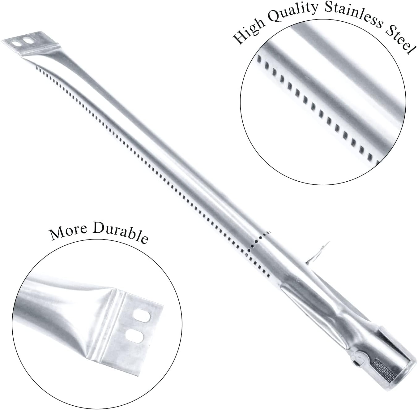 Hisencn Grill Burner Tube Replacement for Brinkmann 810-2511-S, 810-2512-S, 810-3660-S, 810-4220-S, 810-4535-S and more Gas Grill Models, 15 5/16 inch Stainless Steel Burner Pipe