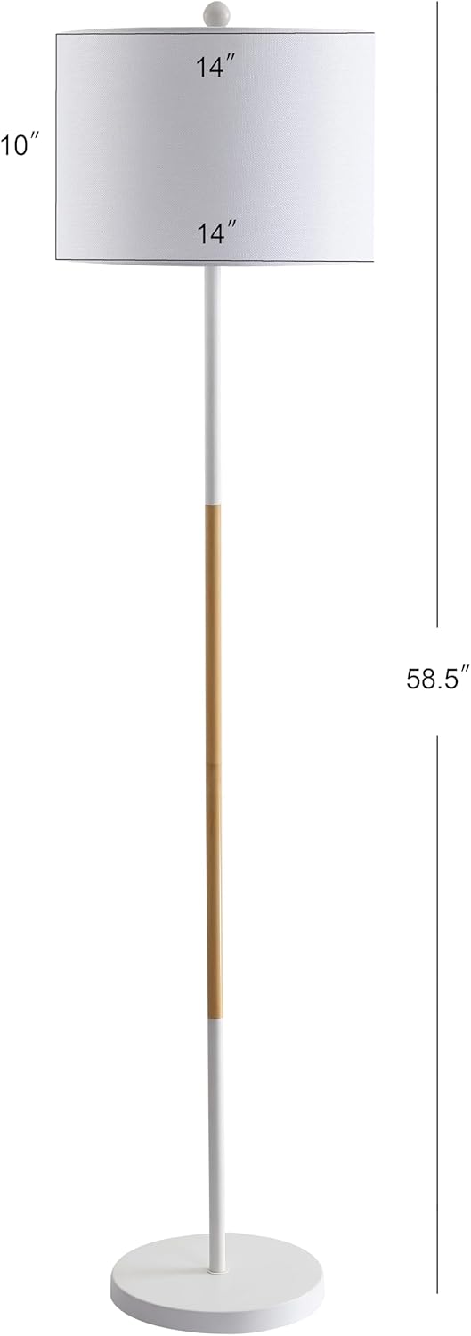 Safavieh Home Collection Melrose White and Wood Finish Floor Lamp