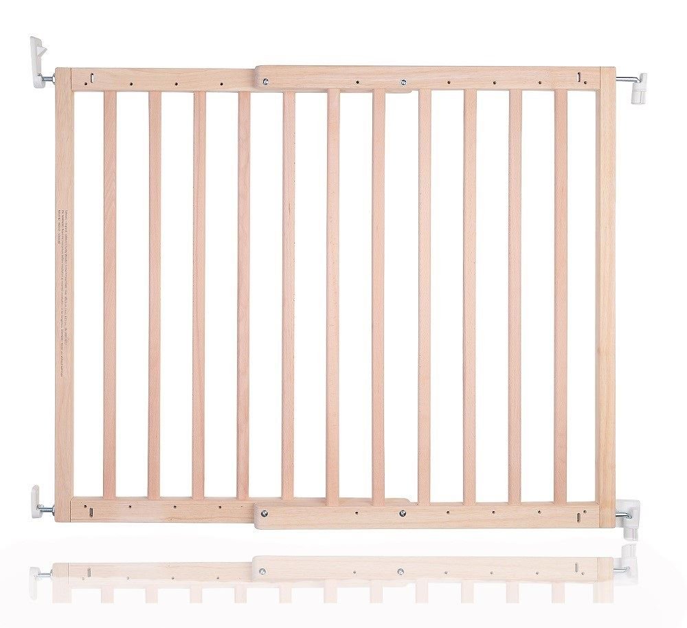 Safetots Robustes Holz Babygitter für Treppen, Natur, 63.5 cm - 105.5 cm, Holz Schraubgitter, Schraubbefestigung als Sicherheitssperre, stilvolles Design und praktisches Sicherheitsgitter