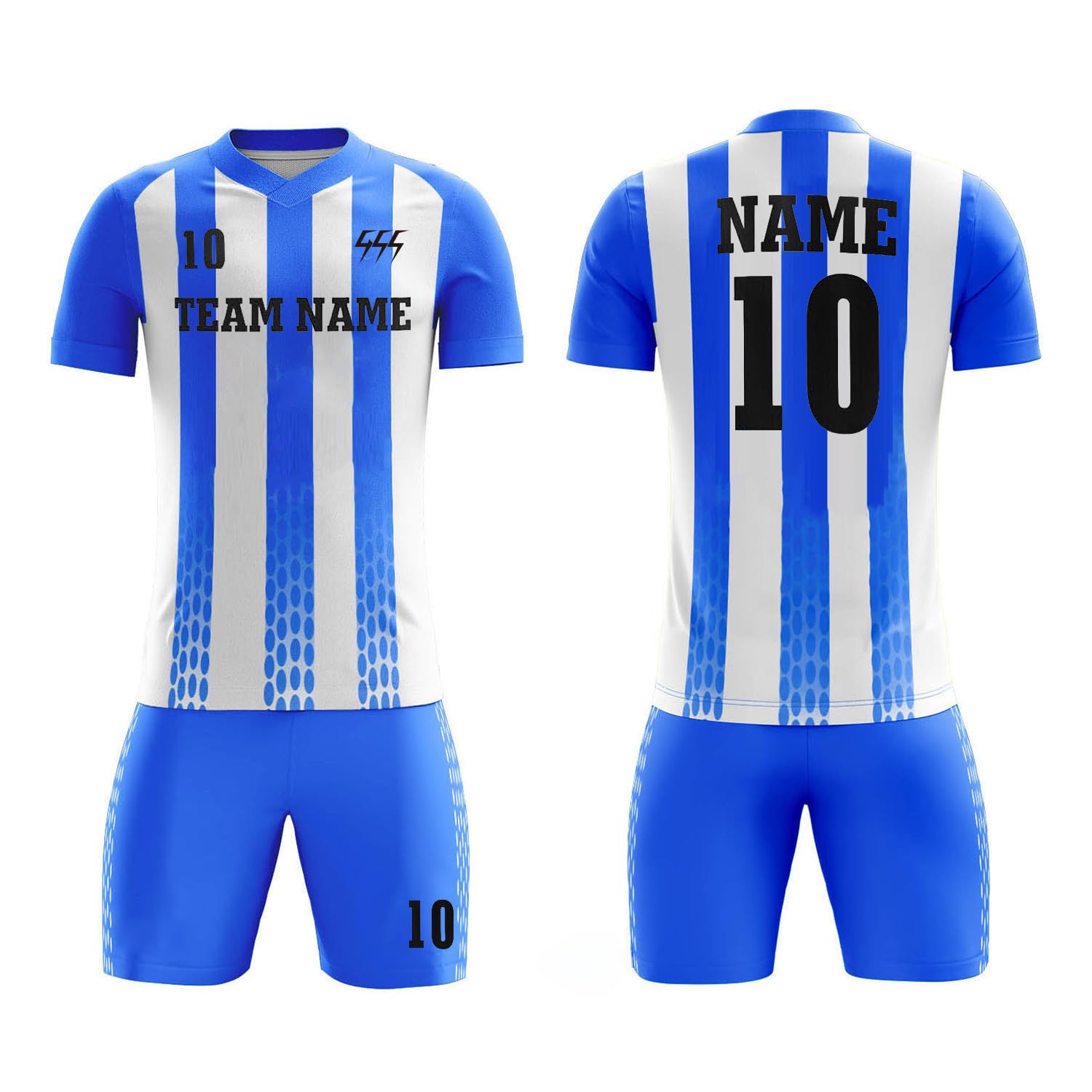 Gaosusu Custom Women Soccer Shirts Short Sleeve Printed Name Number Logo, Blue