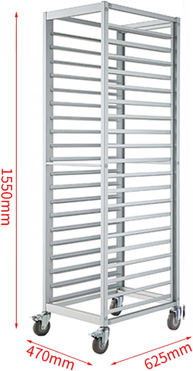 18 Tier Rolling Pan Rack - Stackable Aluminum Cookie Cooling Racks for Baking, Commercial Bread Display, Heavy-Duty Bakers Rack for Optimal Cooling and Storage