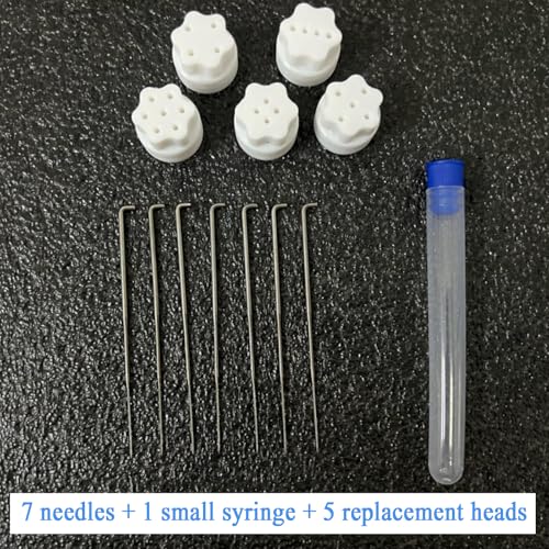 THYXGS Electric Wool Felting Tool, Electric Needle Felting Machine, Stroke: 1.5cm, Stepless Speed Regulation, Replaceable Motor, with 5 Replacement Heads, for Wool Felt Enthusiasts - Thumbnail 4