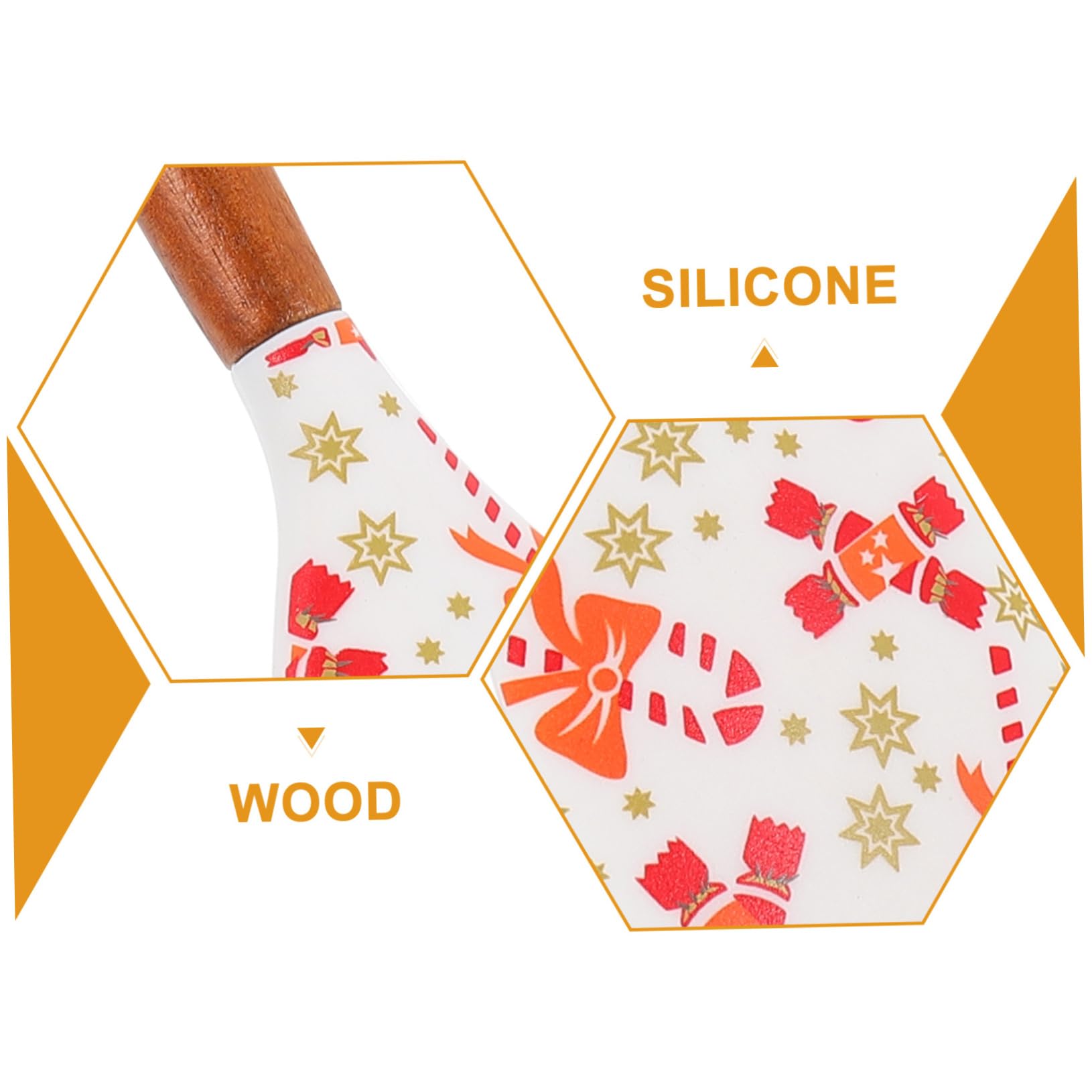 MAGICLULU 4 Set Spatola Natalizia in Silicone Spatola Per Frittelle Stampino Per Biscotti Fritto Kitchen Gadgets Strenna Natalizia Utensili Da Cucina Da Forno in Silicone 2 Pezzi * 4