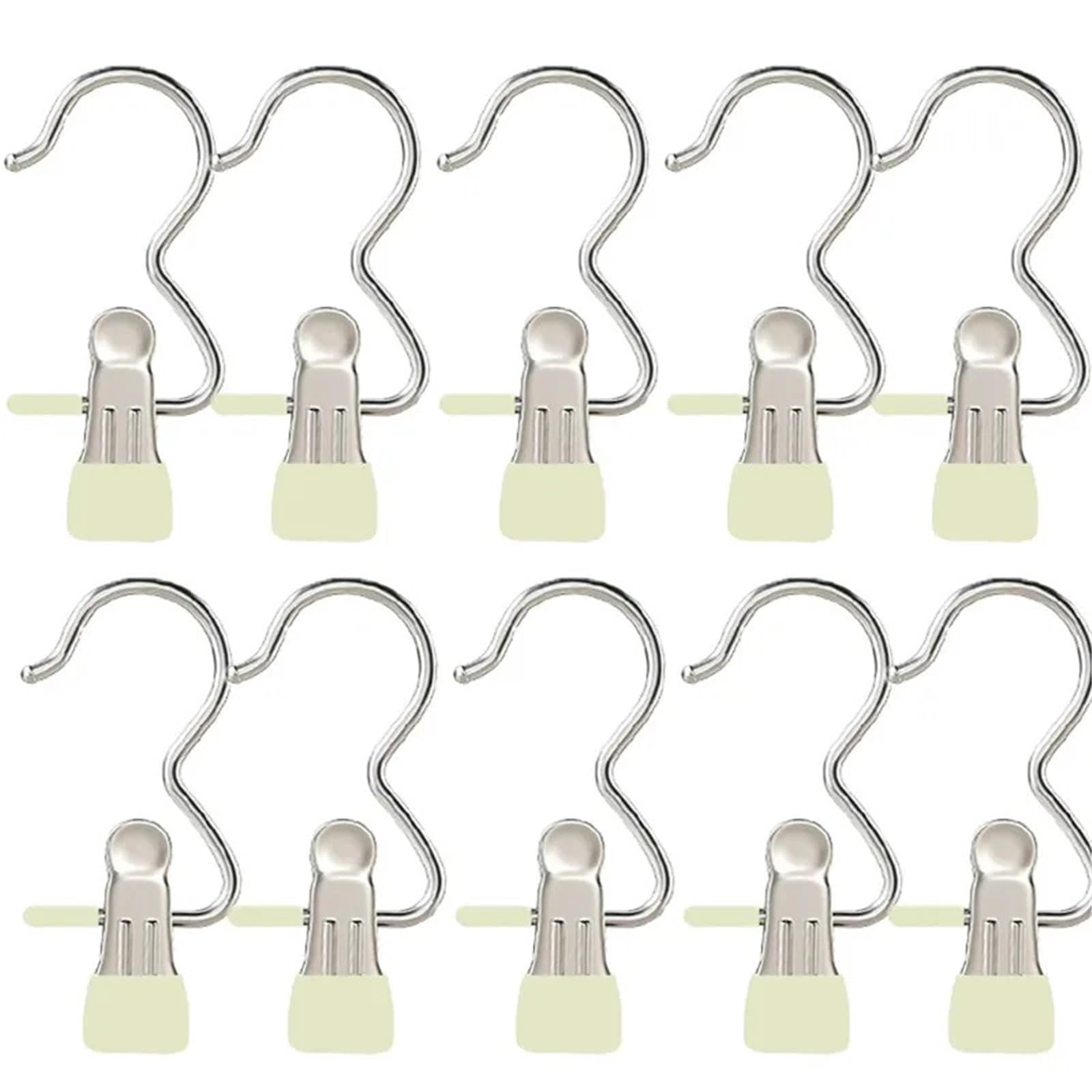 Clothes Pegs 20PCS Stainless Steel Clothespins Laundry Clothes Pegs Hook Portable Hanging Clothes Clip Pants Socks Wardrobe Storage Clip