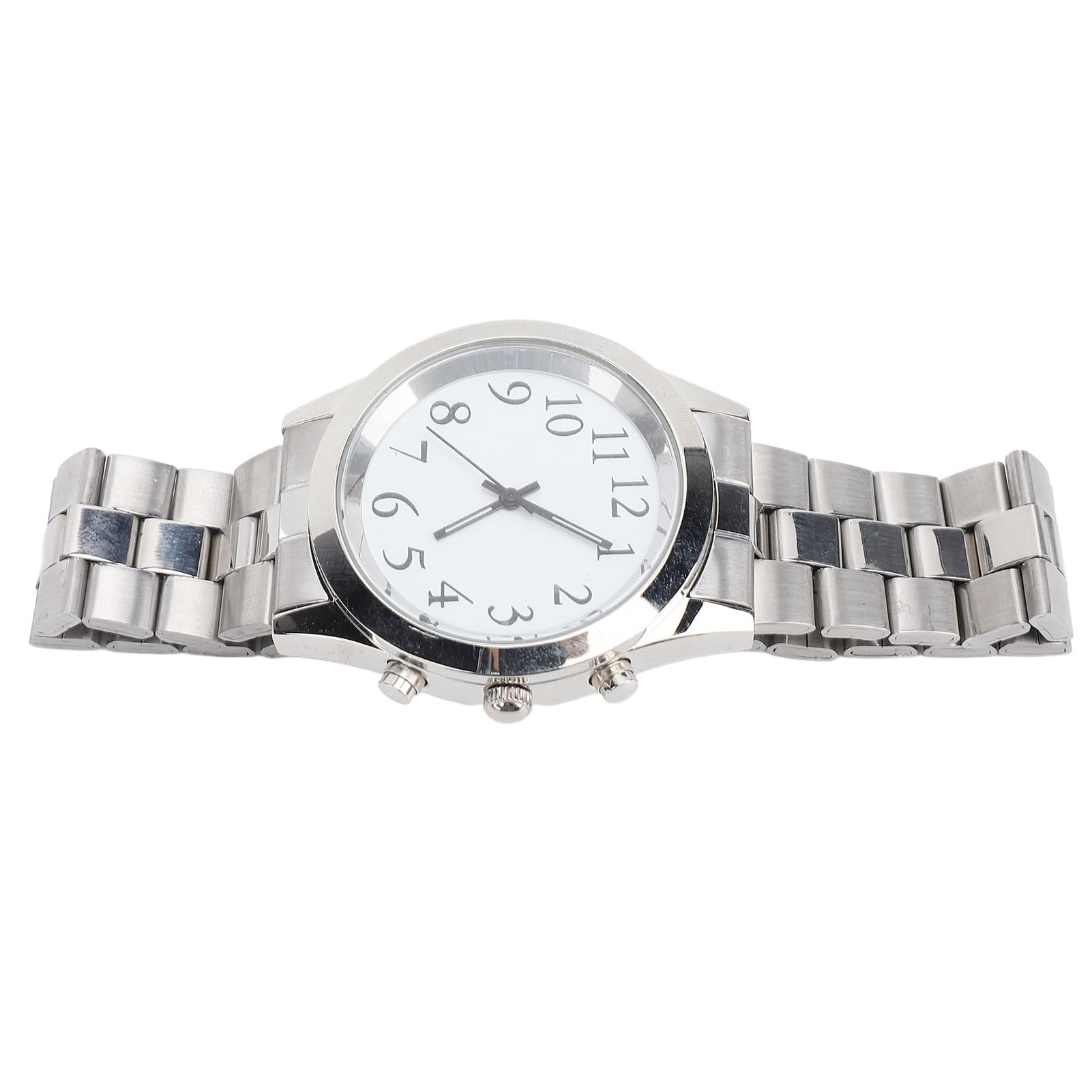 ZJchao Orologio Parlante Ad Alto Volume, Quadrante Grande, Cinturino Elastico in Acciaio Inossidabile, Ideale per Anziani Non Vedenti, Facile Usare, Impostazione con un, Promemoria