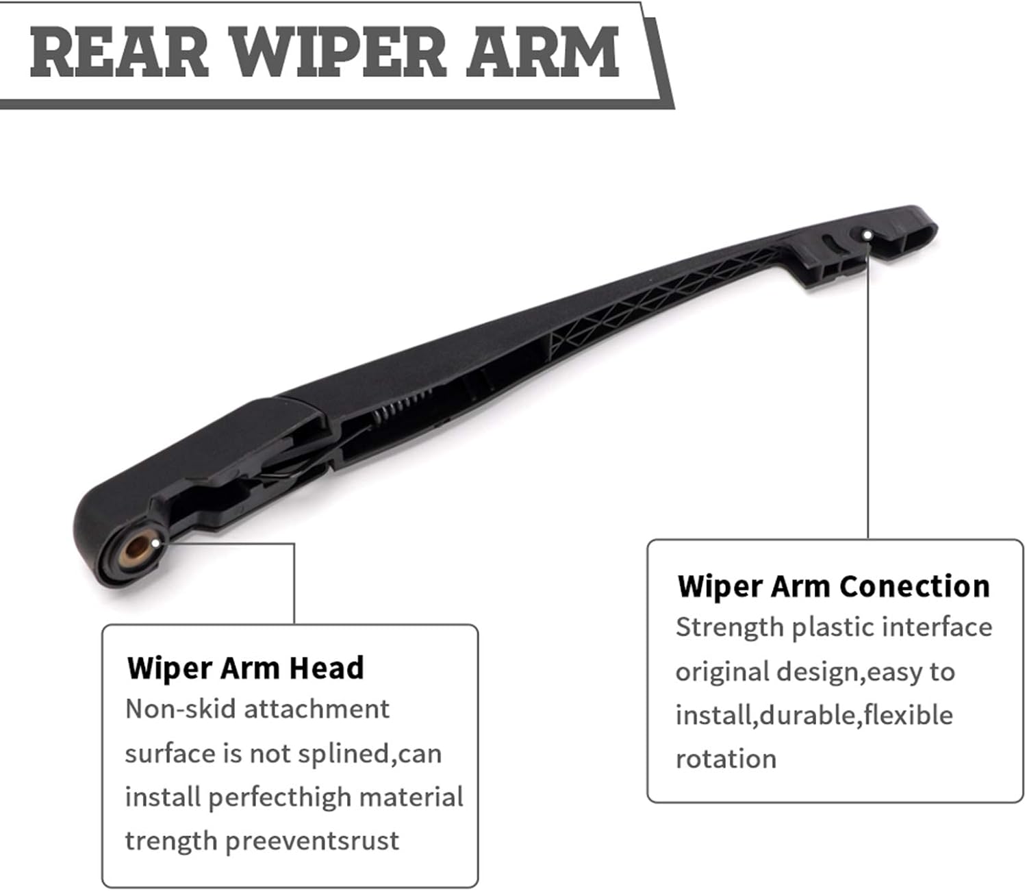 Rear Wiper Arm & Blade Kit,Exact-Fit Replacement for Honda Pilot 2003-2008,OEM-Style Fit,Easy Install in Minutes,Complete Hardware Included (Cap/Nut),Streak-Free Wiper,OE:76740S9VA01