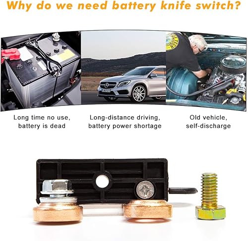 Miniatura 5 de Interruptor de desconexión de batería de poste lateral 12-24V 250A para automóvil, RV, ATV, barco, vehículos, camión, batería, médico, interruptor