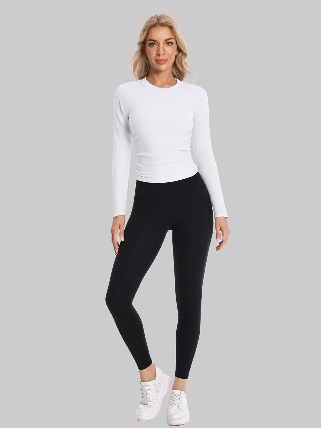 ATTRACO Long Sleeve Workout Tops for Women Zip Up Seamless Athletic Base Layer High Neck Thermal Tops - Image 8