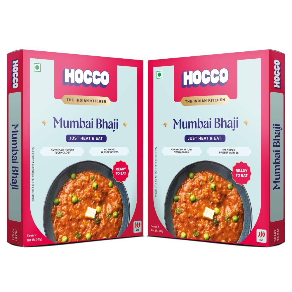 HOCCO Mumbai Bhaji Ready To Eat | Just Heat & Eat | Mix Vegetarian With No Added Preservative & Colours | Meal Ready In 5 Minutes | Microwave-Able_Serves 2 (300gm) (B0BZHNCGDT) Amazon Price History, Amazon Price Tracker
