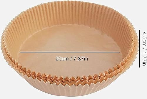 Miniatura 8 de 100 revestimientos de papel desechables para freidora de aire, forros de pergamino desechables grandes para cestas de 5 a 8 cuartos de galón, forros