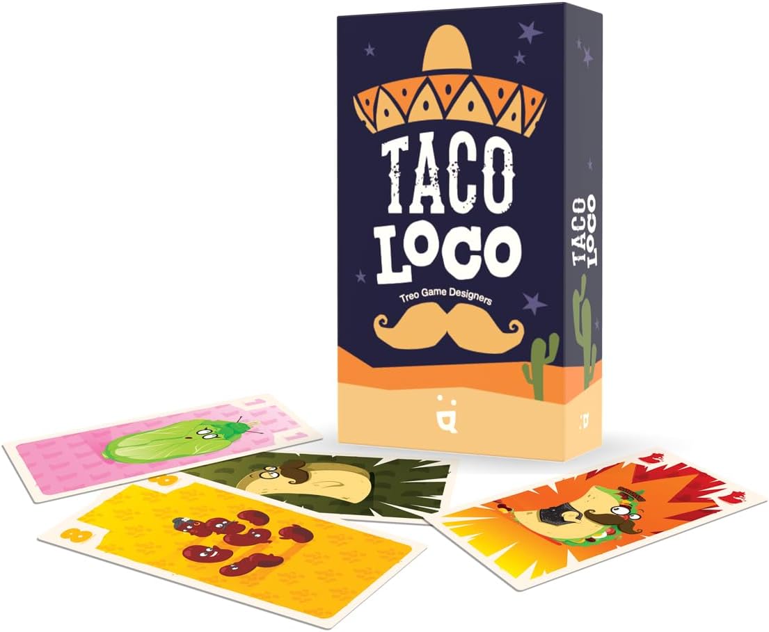 Helvetiq Tacoloco Card Game - Fast-Paced Taco-Themed Strategy Game with Special Cards, Fun Family Party Game for Kids & Adults, Ages 7+, 2-5 Players, 15 Min Playtime, Made Games