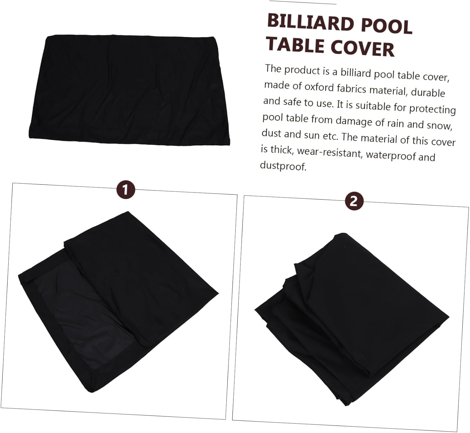 Toyvian Billiard Table Dust Cover Full Waterproof from Snooker Billiard Table Replacement Pool Outdoor Furniture Cover Billiard Table Cover Practical Table Cover Oxford Cloth Black