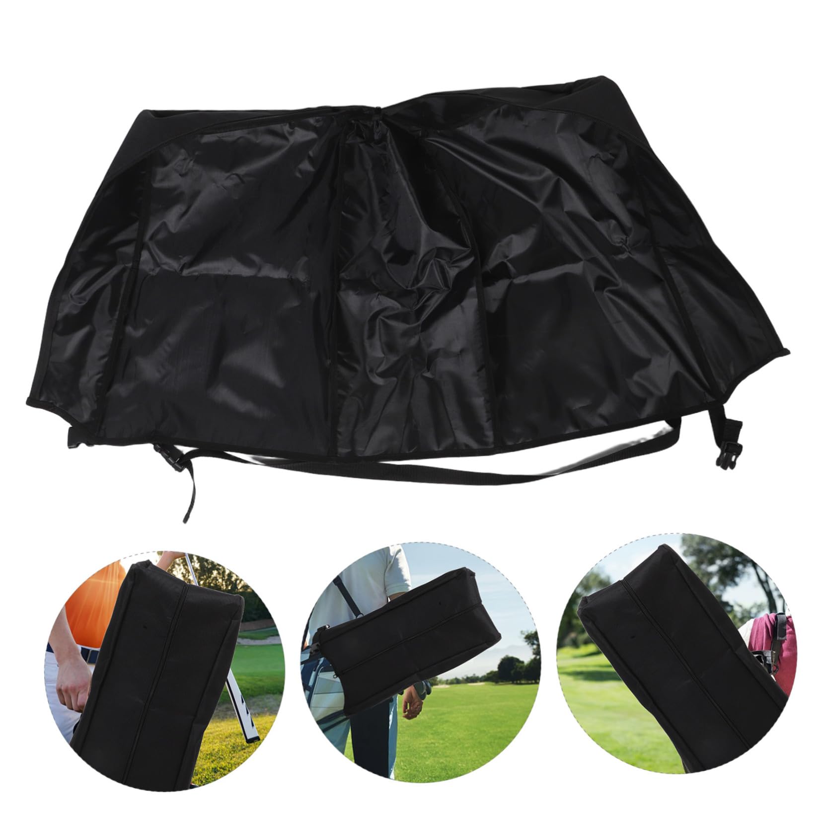 BESTonZON Wasserdichter Golfbag Regenschutz mit Staubschutz Outdoor Golf Bag Cover Regenhaube für Golftaschen Uv-beständig Wetterfest Reise Platzschutz Schwarz
