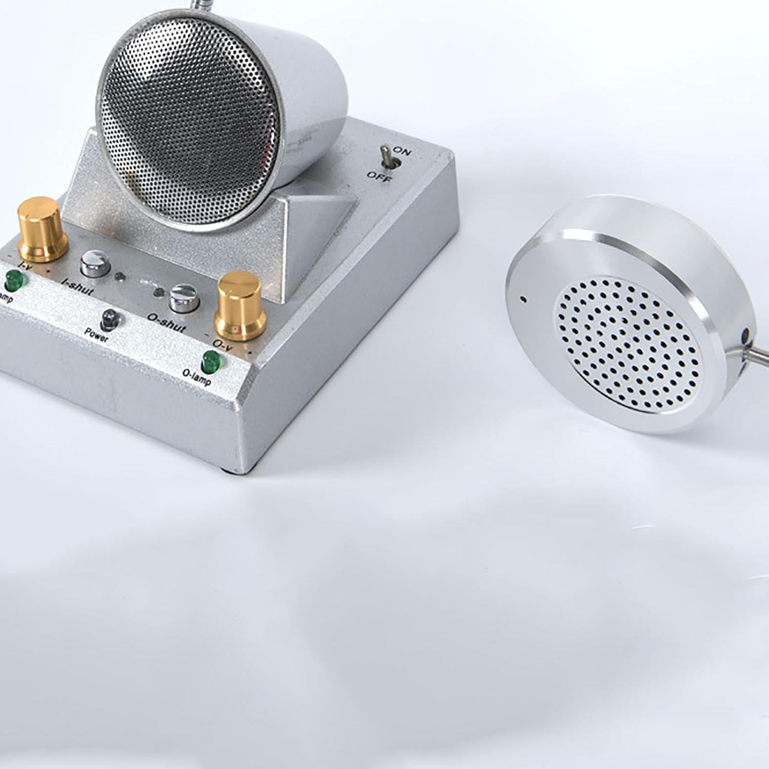 Window Intercom Speaker, Dual-Way Counter Intercom Microphone, Metal Hose 360° Rotatable, Noise Suppression and Clear Voice for Bank, Hospital, Station