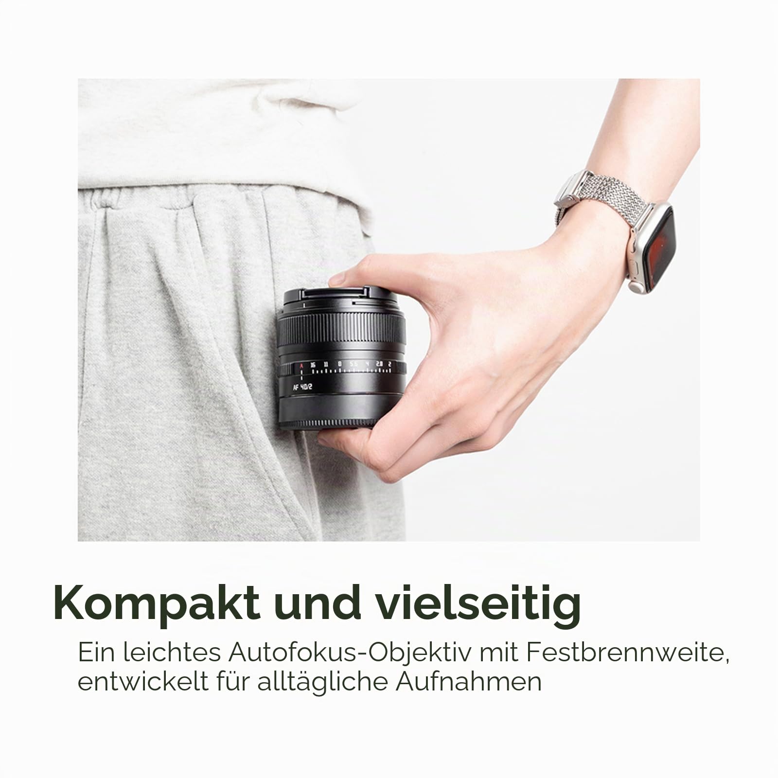 TTARTISAN 40 mm f/2 AF-Objektiv für L-Mount, Vollformat 40 mm f2 Autofokus Prime Objektive für L-Mount (L, Schwarz)