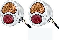 Vista 8 de FATECIM 2 Piezas Luces Traseras LED Vintage Duolamp de 12V Indicador de Parada Trasera con Señales de Giro y Lámpara de Placa de Matrícula Lente