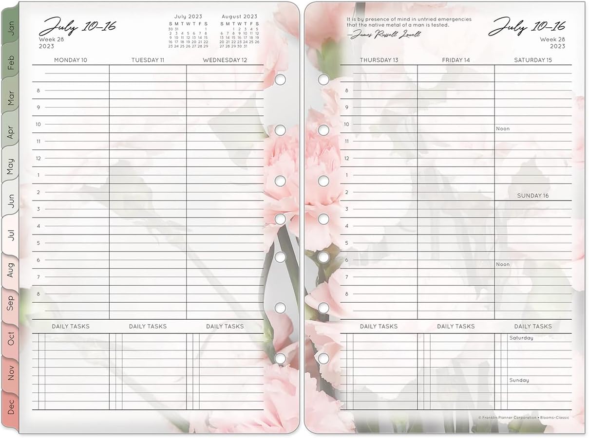 FranklinCovey - Blooms Weekly Ring-Bound Planner (Classic, Jul 2023 - Jun 2024)