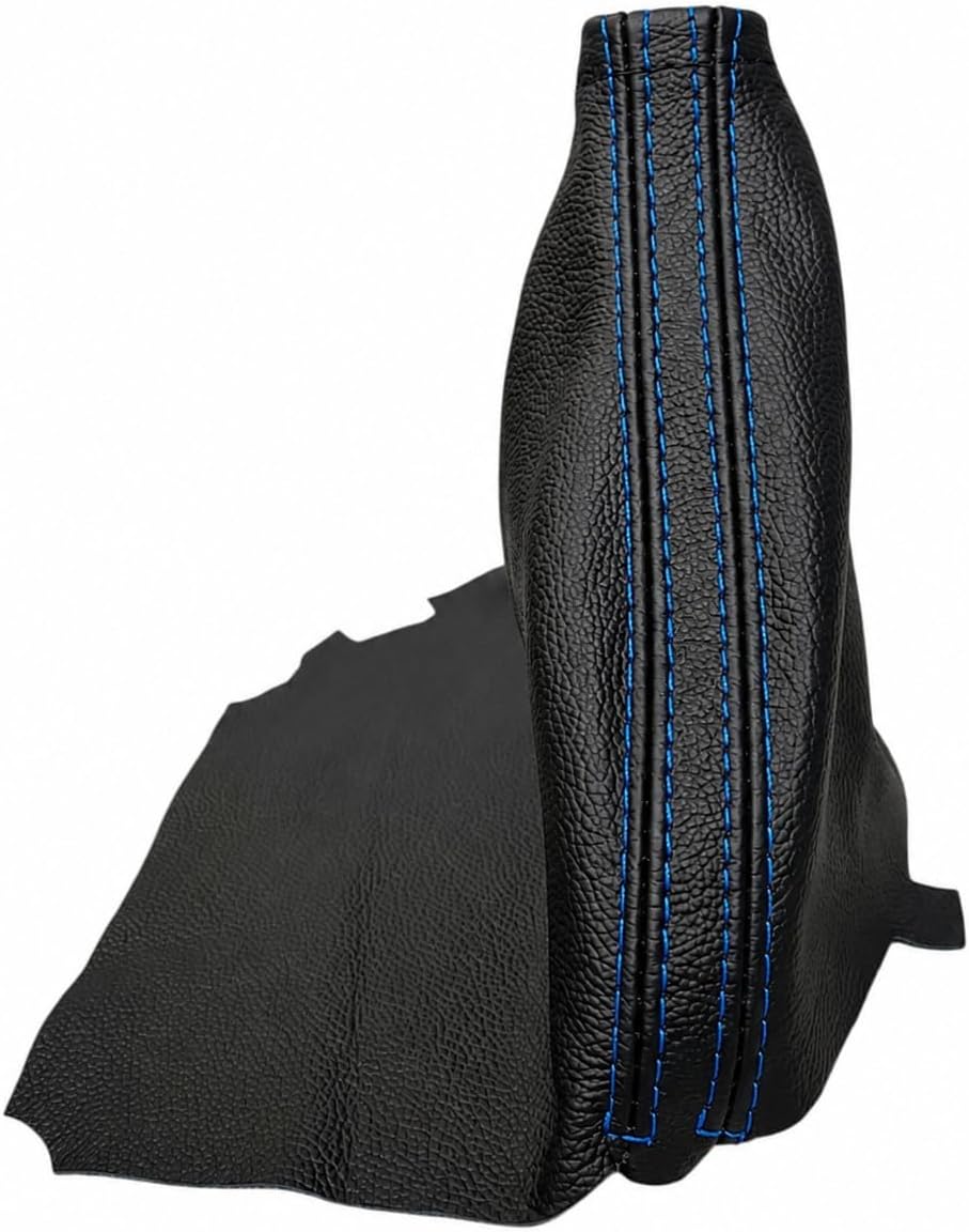 Replacement Leather Handbrake & Shift Boot Cover Set for Subaru Impreza Non STI 2016 2017 2018 2019 2020 2021 (Made in USA) (Set-Blue Stitch)