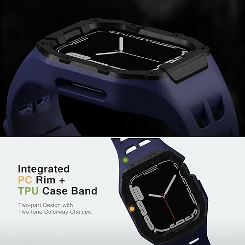 Vista 38 de Nereides Compatible con Apple Watch Band de 1.772 pulgadas, 1.732 pulgadas, para iWatch Band Series 9/8/7/6/5/4/SE/SE2, carcasa resistente con Verde