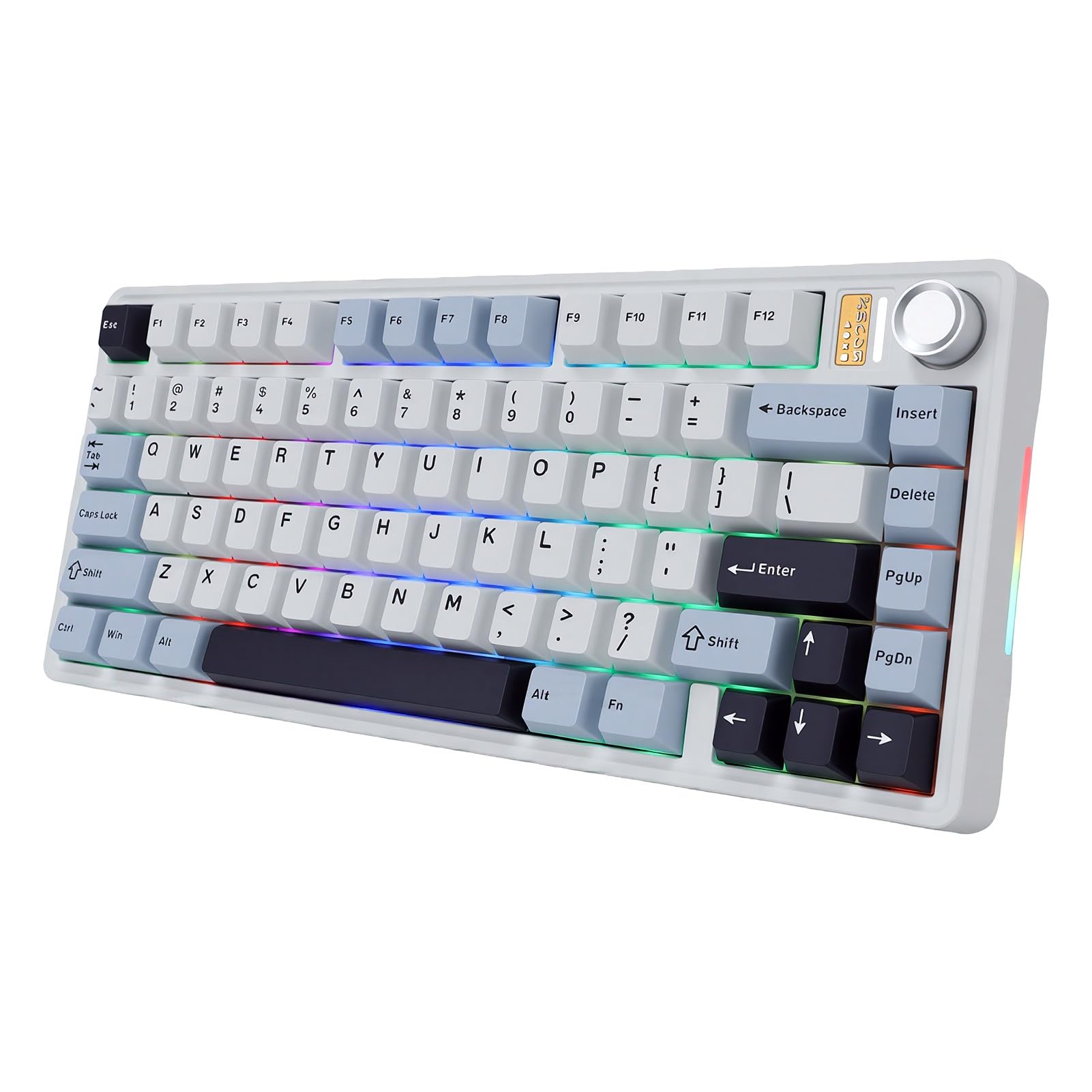 Luocute Tastiera Meccanica Wireless, 81 Tasti | Hot Swap al 75%, retroilluminazione RGB, Bluetooth tri modalità, 2,4 GHz tipo C, per PC portatile