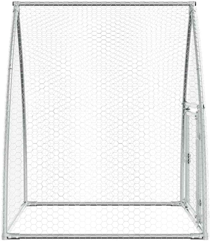 Large Durable Silver Galvanized Steel Chicken Cage for Poultry, Weatherproof Outdoor Animal Enclosure with Secure Locks, Spacious Housing for Chickens Ducks Rabbits, Easy