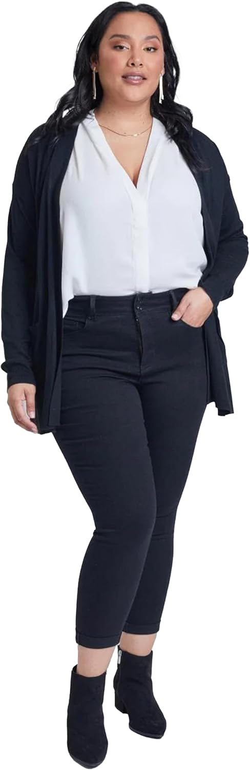 Royalty for Me Womens Royalty for Me Women's Plus Size Tummy Control Rolled Cuff Ankle Jeans - Image 4