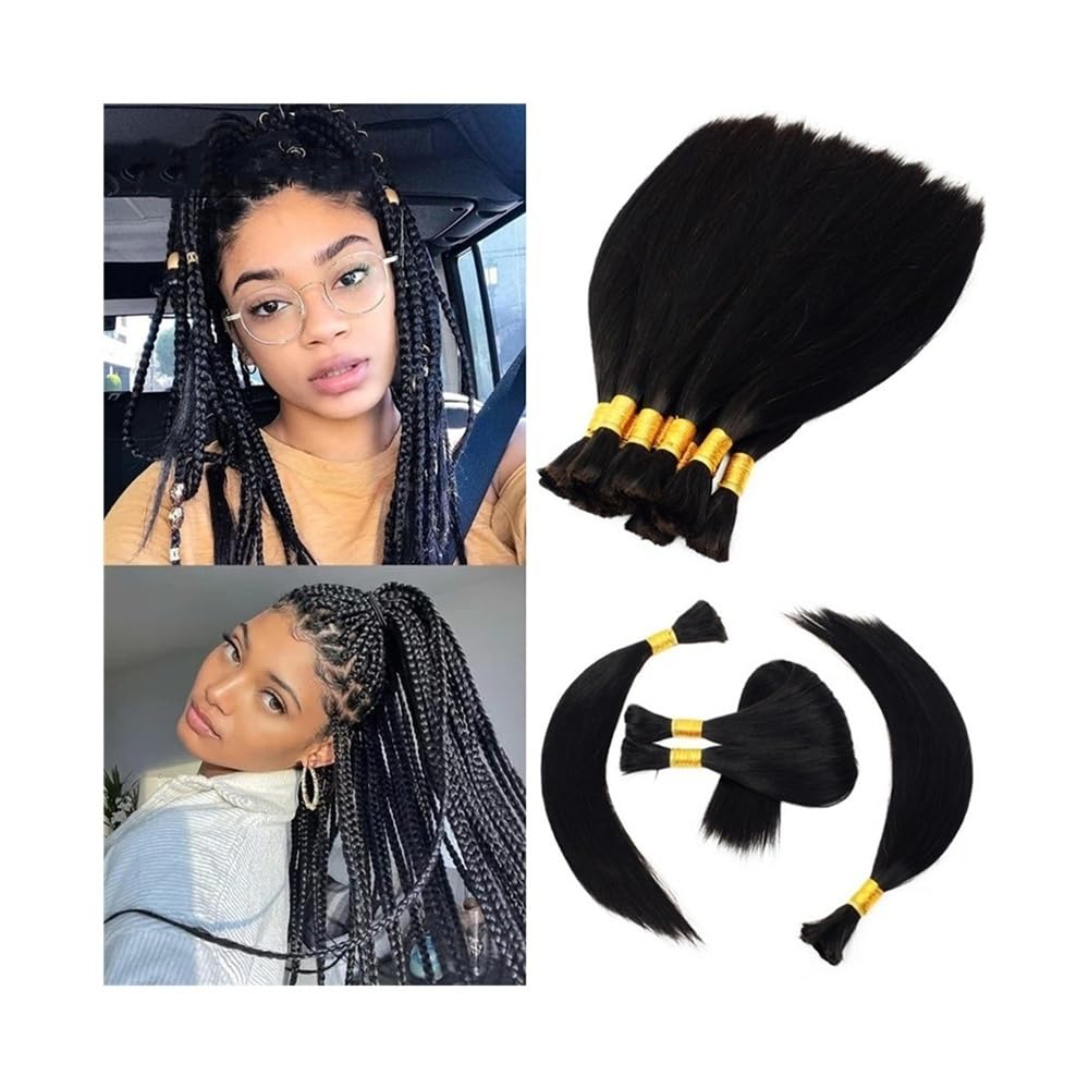 Splatanie włosów Brazylijskie proste włosy ludzkie do zaplatania w kolorze kruczoczarnym Remy Hair Extension bez osnowy Kobieta(18 Inch)