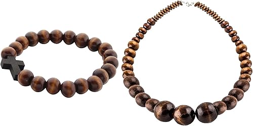 Collar de cuentas de madera África Cadena de madera Declaración Unisex Collares gruesos