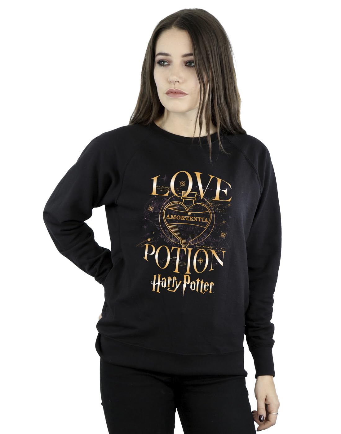 Absolute Cult Women's Black Harry Potter Love Potion Sweatshirt