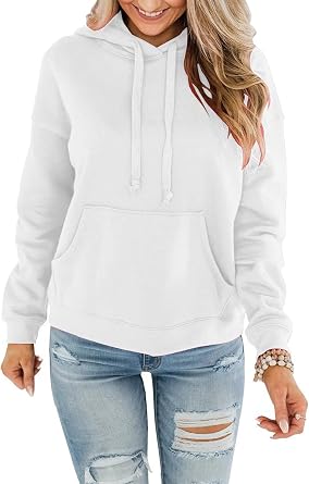 ORANDESIGNE Womens Casual Color Block/Solid Hoodies Long Sleeve Pullover Tops Loose Lightweight Sweatshirt with Pocket
