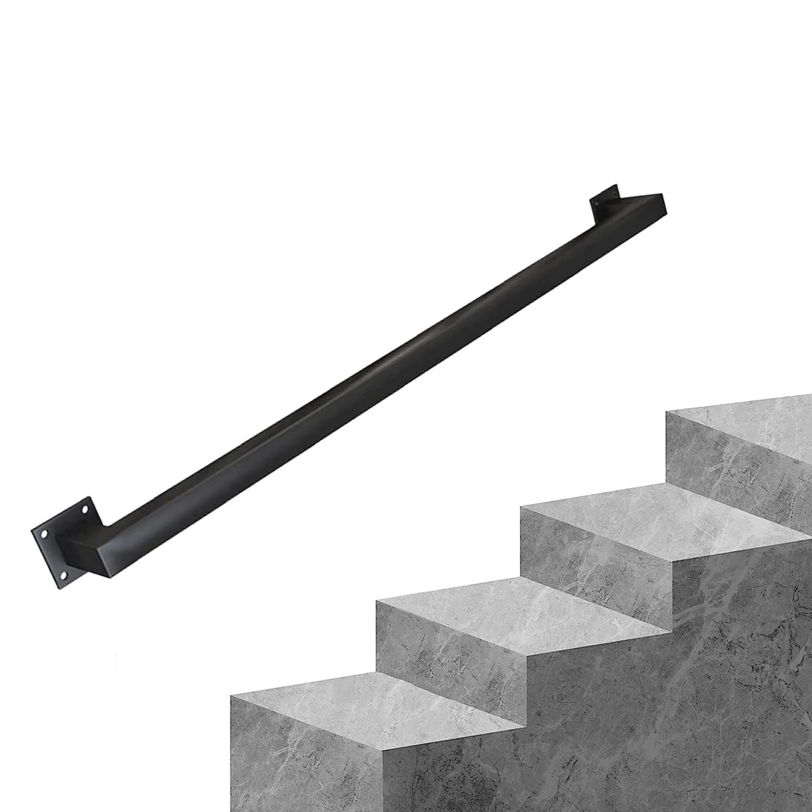 Rambarde d'escalier extérieure pour marches de jardin, garde-corps blanc élégant en fer