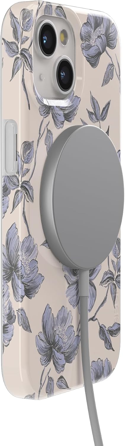 Casely iPhone 15 Plus Case | Ink & Iris | Vintage Floral | Compatible with MagSafe | Classic Ultra Slim Design