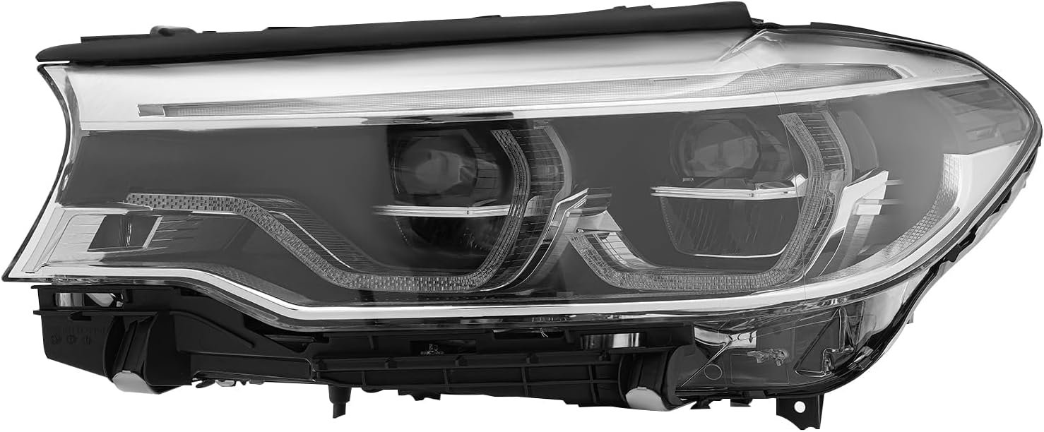LED Headlight Assembly Left+Right Side for 2017-2020 BMW 5 M5 G30 G31 540i 550, Driver & Passenger Side Head Lights Direct Replacement Headlamps Assy Set Assembly (Left Driver Side)