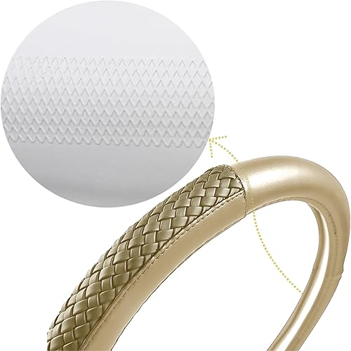 Miniatura 6 de Flying Banner - Funda de piel sintética para volante de automóvil, diseño de agujero de panal 3D masajeador, antideslizante, deportivo, ajuste