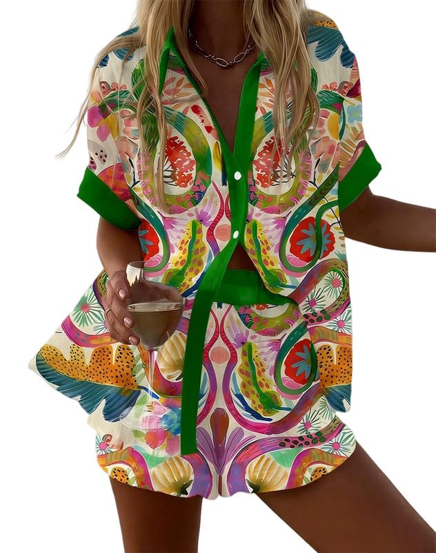 Conjunto de mujer con chándal hawaiano y pantalón elástico para una comodidad fresca