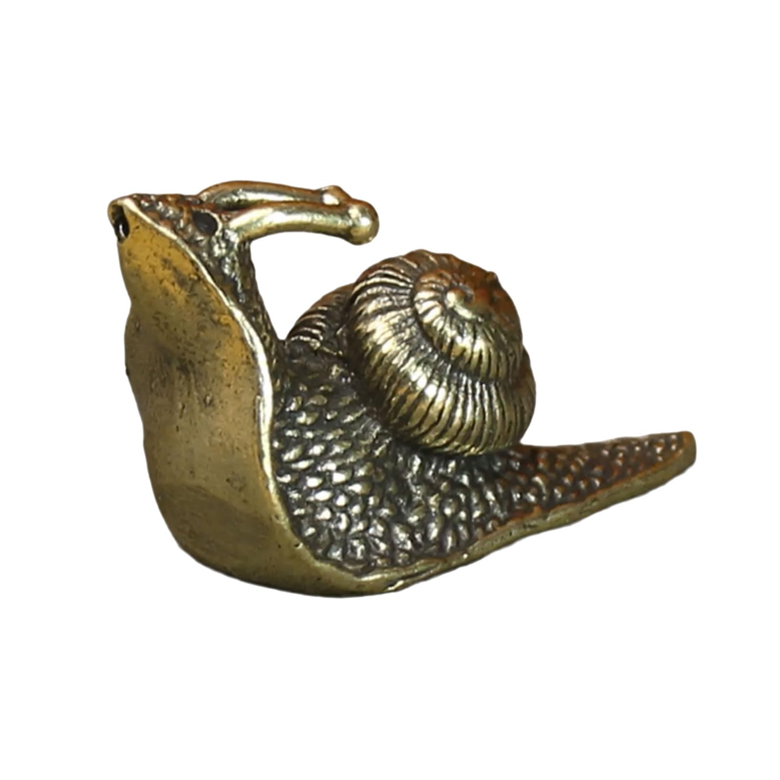 ULIJTH Vintage Solid Brass Snail Figurine Antique Animal Miniature Sculpture For Home Decors And Office Desk Ornament