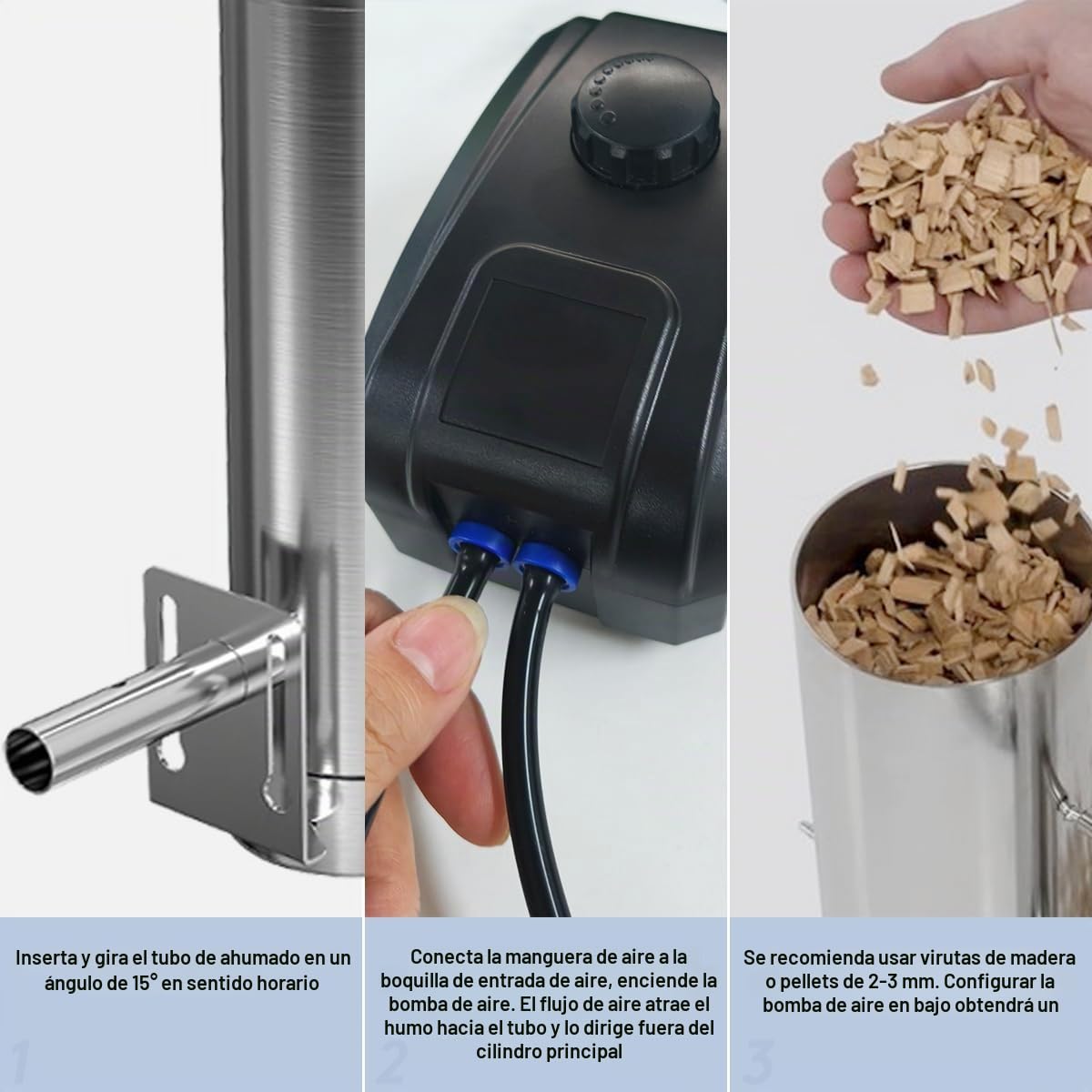 Generador De Humo FríO De Acero Inoxidable, para Barbacoa Ahumar Carne | Portátil con Tapa y Bomba, Ahumador en Frio Generador de Humo Frío Cocina Ahumador de Acero Inoxidable